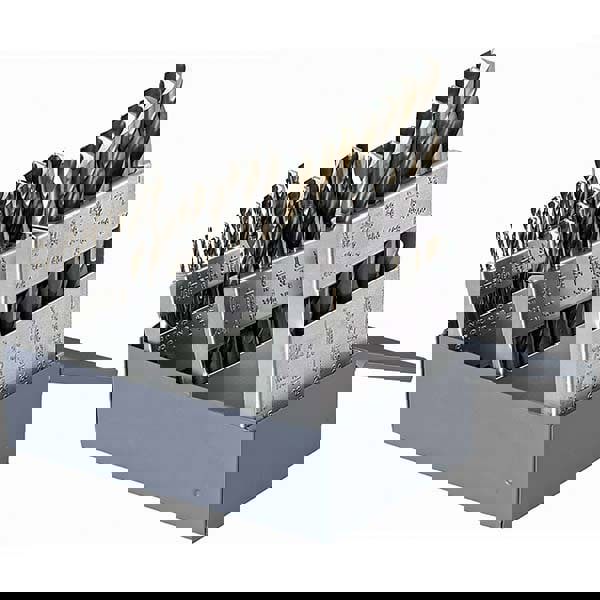 Drill Bit Set: Jobber Length Drill Bits, 25 Pc, 0.0394